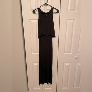Black maxi with open back slit